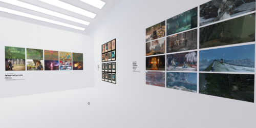 The photo shows a view into the DIGAREC In-Game Photo Gallery built in Mozilla Hubs